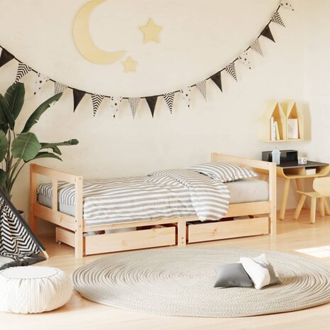 Kinderbedframe met lades 80x160 cm massief grenenhout 1