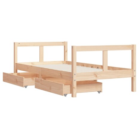 Kinderbedframe met lades 80x160 cm massief grenenhout 4