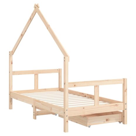 Kinderbedframe met lades 80x160 cm massief grenenhout 7