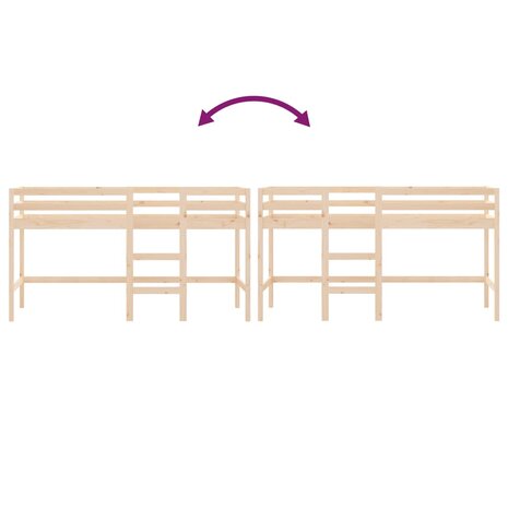 Kinderhoogslaper met ladder 90x190 cm massief grenenhout 8