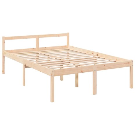 Seniorenbed met hoofdbord massief hout 140x190 cm 9