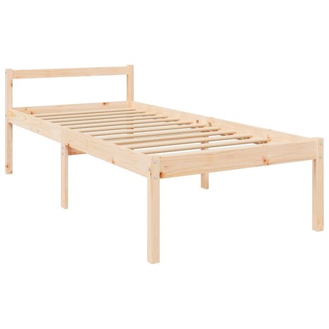 Seniorenbed met hoofdbord massief hout 90x200 cm 5