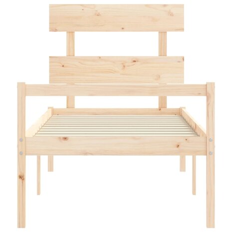 Seniorenbed met hoofdbord massief hout 90x200 cm 6
