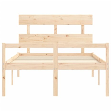 Seniorenbed met hoofdbord massief hout 140x200 cm 6