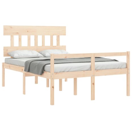 Seniorenbed met hoofdbord massief hout 140x190 cm 4