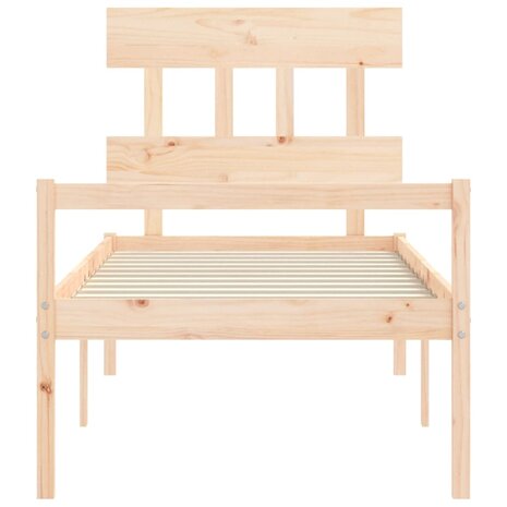 Seniorenbed met hoofdbord massief hout 90x200 cm 6