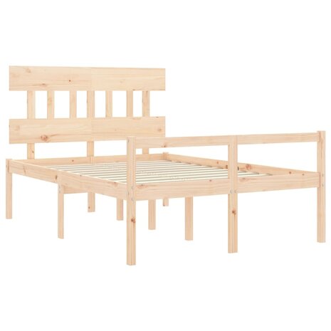 Seniorenbed met hoofdbord massief hout 140x200 cm 5