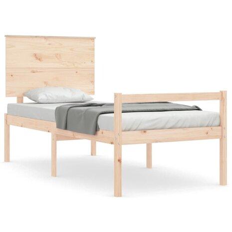 Seniorenbed met hoofdbord massief hout 100x200 cm 2