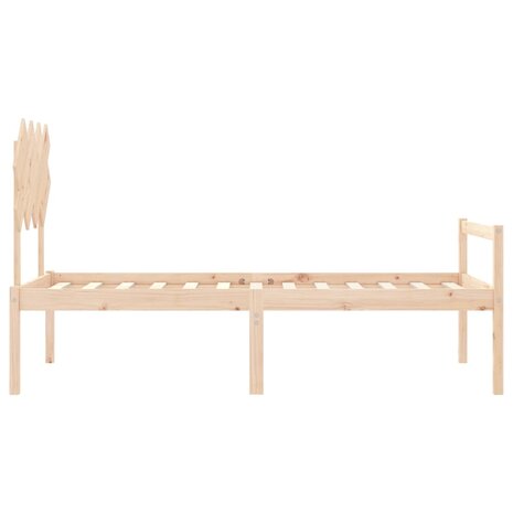 Seniorenbed met hoofdbord massief hout 90x200 cm 7