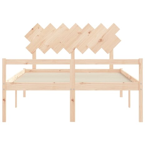 Seniorenbed met hoofdbord massief hout 140x200 cm 6