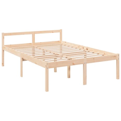Seniorenbed massief grenenhout wit 120x190 cm 3