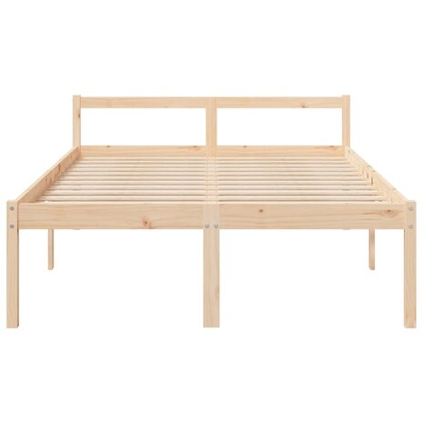Seniorenbed massief grenenhout wit 120x190 cm 4