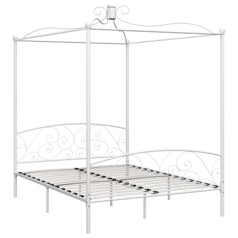 Hemelbedframe metaal wit 160x200 cm 2