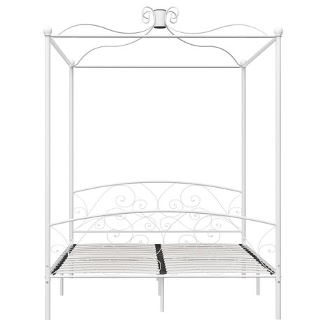 Hemelbedframe metaal wit 160x200 cm 3