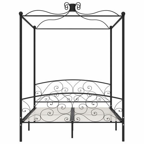 Hemelbedframe metaal zwart 180x200 cm 3
