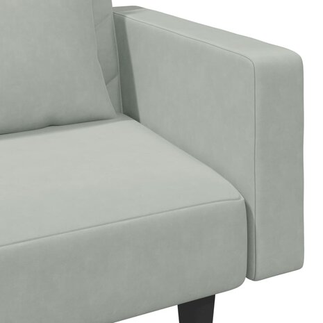 2-delige Loungeset met kussens fluweel lichtgrijs 9