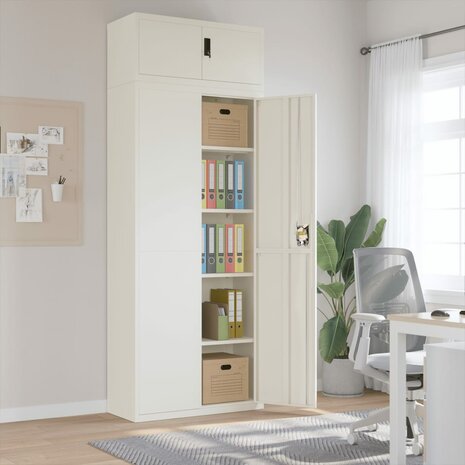 Archiefkast 90x40x240 cm staal wit 1