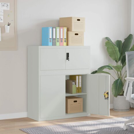 Archiefkast 90x40x110 cm staal lichtgrijs 1
