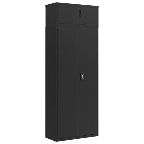 Archiefkast 90x40x240 cm staal zwart 2