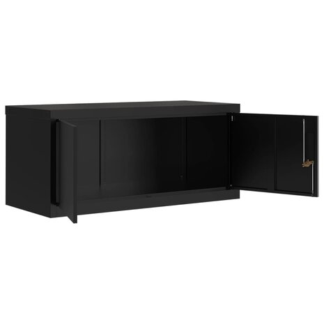 Archiefkast 90x40x240 cm staal zwart 5