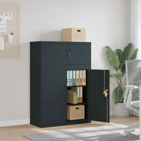 Archiefkast 90x40x130 cm staal antracietkleurig 1