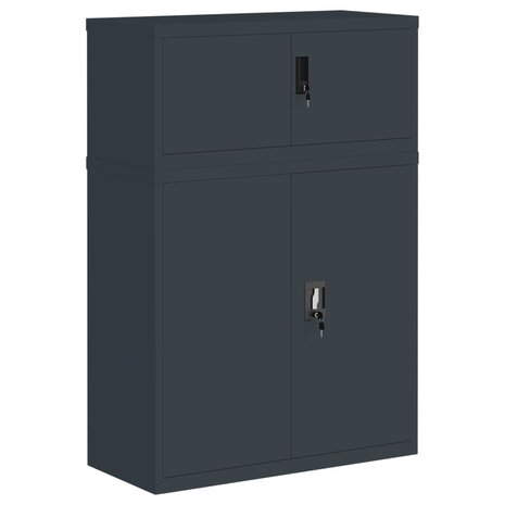 Archiefkast 90x40x130 cm staal antracietkleurig 2