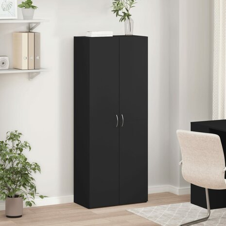 Archiefkast 60x32x153 cm bewerkt hout zwart 3