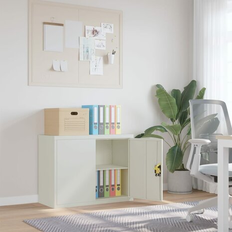 Archiefkast 90x40x70 cm staal lichtgrijs 1