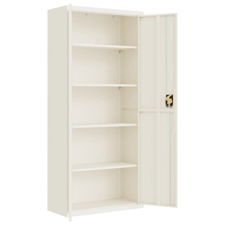 Archiefkast 90x40x200 cm staal wit 4