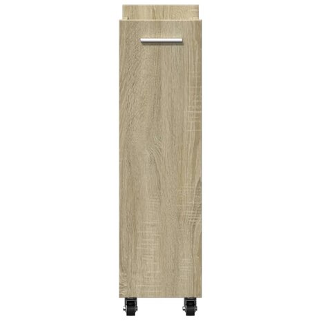 Kast met wieltjes 60x22x79 bewerkt hout sonoma eikenkleurig 6