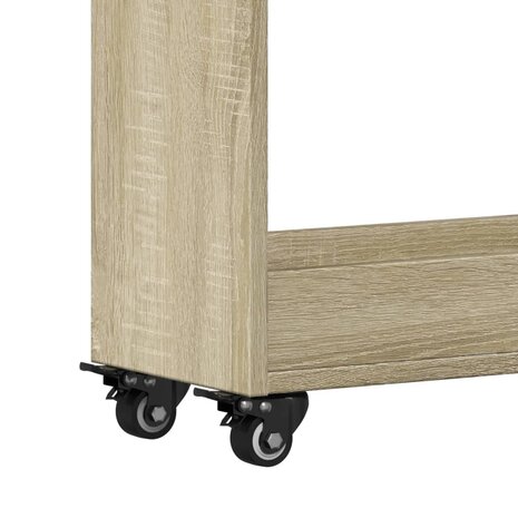 Kast met wieltjes 60x22x79 bewerkt hout sonoma eikenkleurig 8