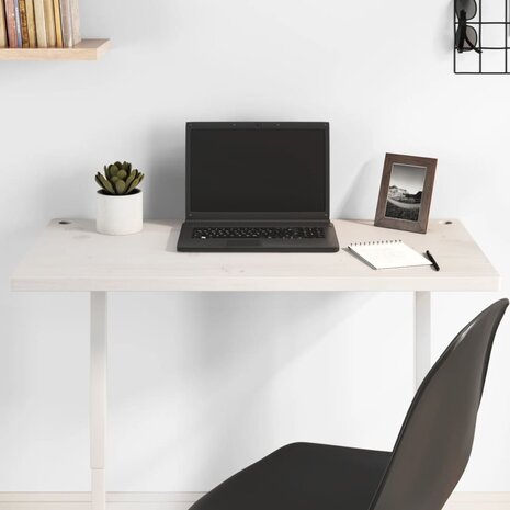 Bureaublad 80x40x2,5 cm massief grenenhout wit 1