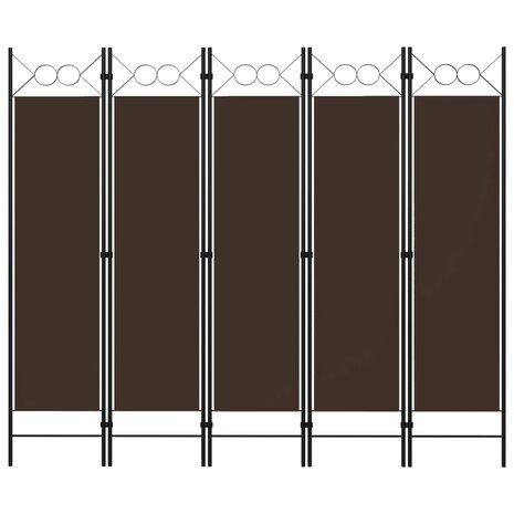 Kamerscherm met 5 panelen 200x180 cm bruin 1