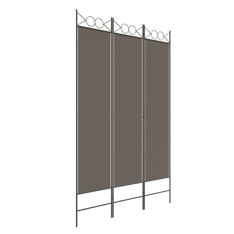 Kamerscherm met 3 panelen 120x200 cm stof antracietkleurig 2