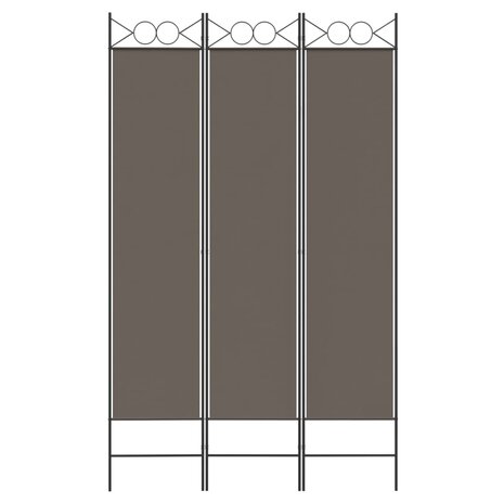 Kamerscherm met 3 panelen 120x200 cm stof antracietkleurig 3