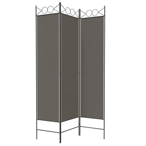 Kamerscherm met 3 panelen 120x200 cm stof antracietkleurig 4