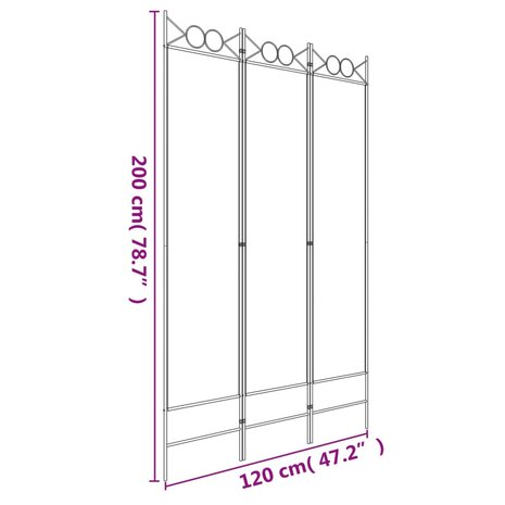 Kamerscherm met 3 panelen 120x200 cm stof antracietkleurig 8