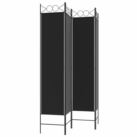 Kamerscherm met 4 panelen 160x200 cm stof zwart 5