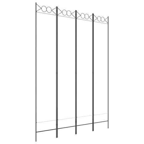 Kamerscherm met 4 panelen 160x220 cm stof wit 2