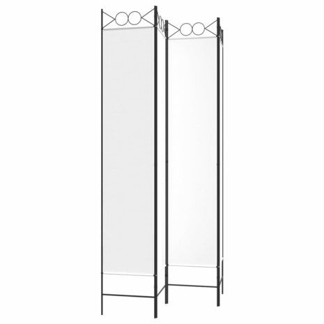 Kamerscherm met 4 panelen 160x220 cm stof wit 5