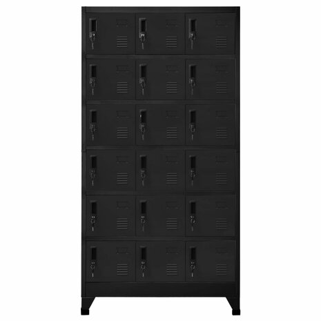 Lockerkast 90x40x180 cm staal zwart 2