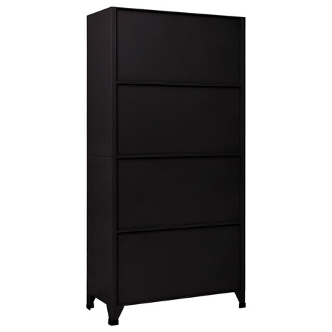 Lockerkast 90x40x180 cm staal zwart 5