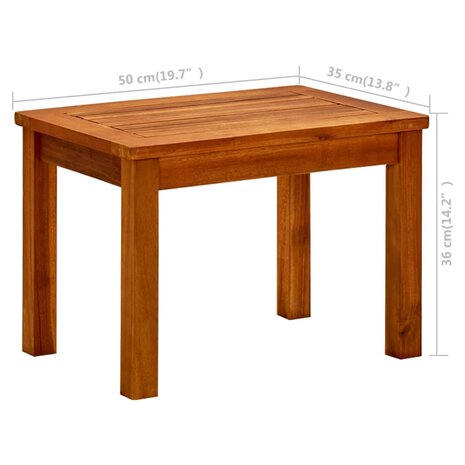 Tuintafel 50x35x36 cm massief acaciahout 7