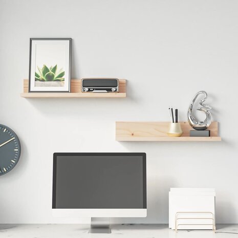 Wandkasten 2 st 50x11x9 cm massief grenenhout 1
