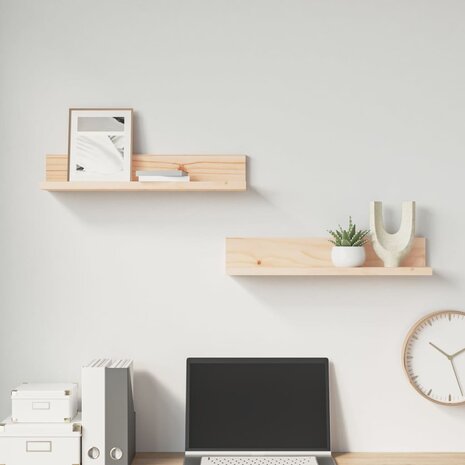 Wandkasten 2 st 50x11x9 cm massief grenenhout 5