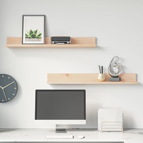 Wandkasten 2 st 80x11x9 cm massief grenenhout 1