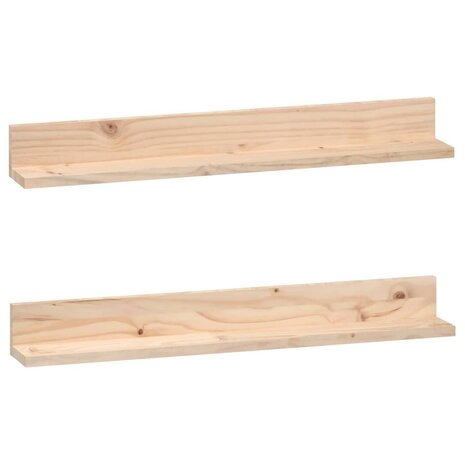 Wandkasten 2 st 80x11x9 cm massief grenenhout 2