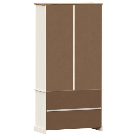 Vitrinekast VIGO 85x35x170 cm massief grenenhout wit 7