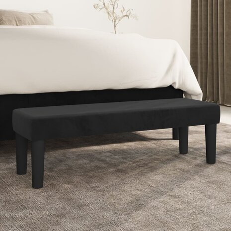 Bankje 100x30x30 cm fluweel zwart 1