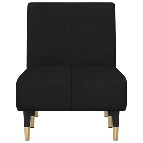 Chaise longue fluweel zwart 4